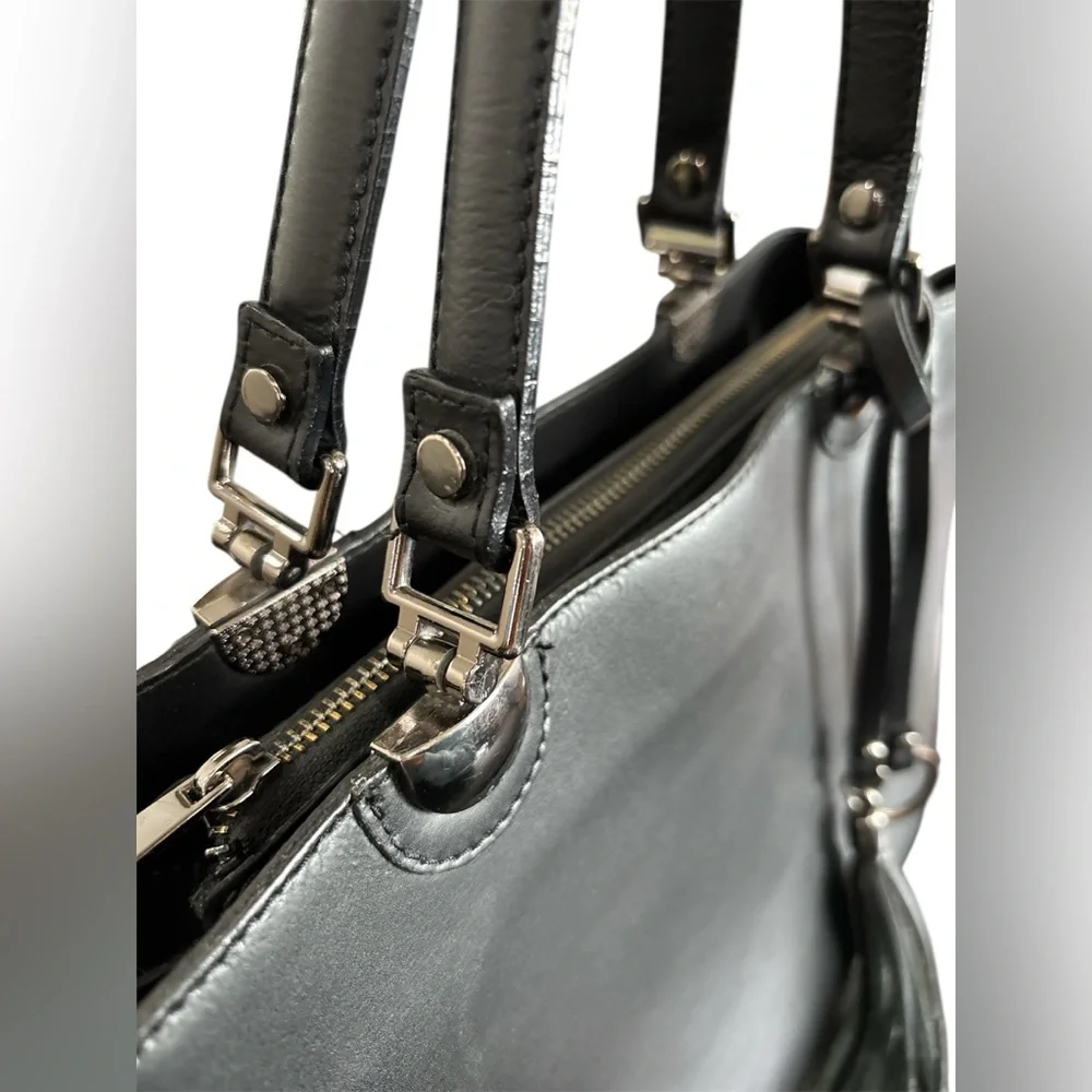 Cielo Celeste Black Genuine Italian Leather Purse